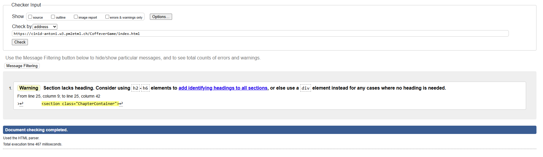 Statut de validité W3C 1