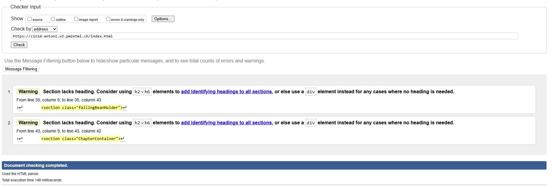 Statut de validité W3C 3