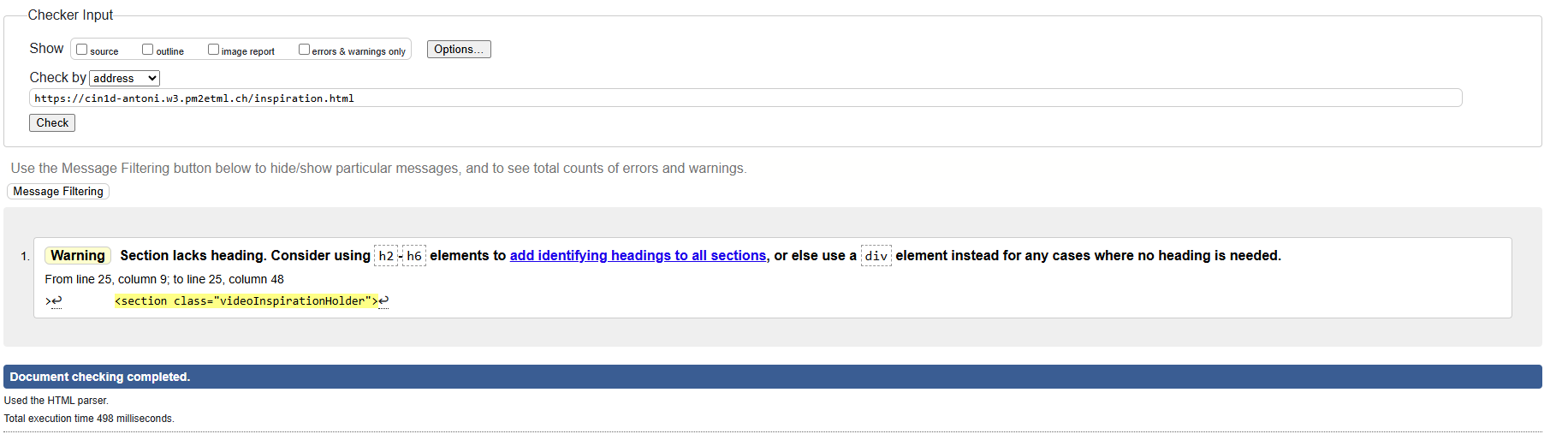 Statut de validité W3C 5